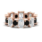 Load image into Gallery viewer, 5 Carat Emerald Cut And Round Diamond Eternity Band
