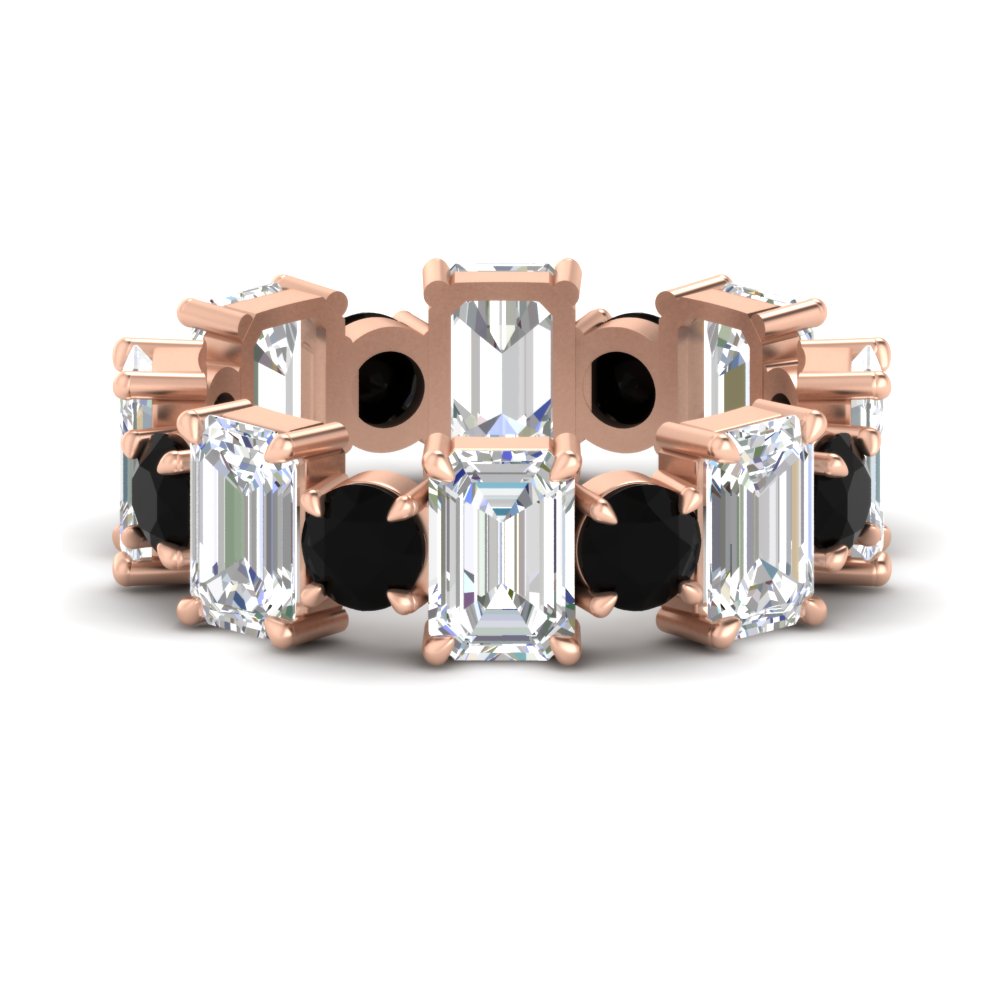 5 Carat Emerald Cut And Round Diamond Eternity Band