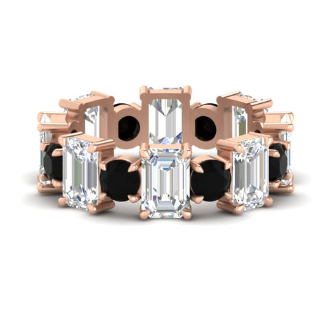 5 Carat Emerald Cut And Round Diamond Eternity Band