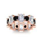 Load image into Gallery viewer, 5 Carat Emerald Cut And Round Diamond Eternity Band
