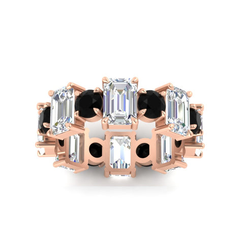 5 Carat Emerald Cut And Round Diamond Eternity Band