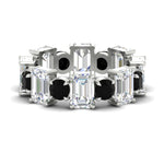 Load image into Gallery viewer, 5 Carat Emerald Cut And Round Diamond Eternity Band
