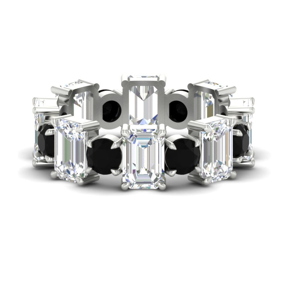 5 Carat Emerald Cut And Round Diamond Eternity Band