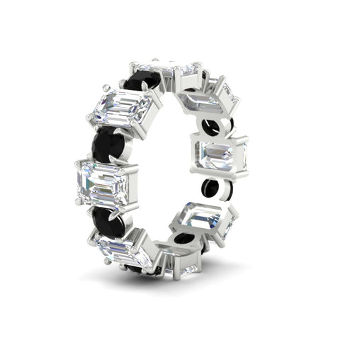 5 Carat Emerald Cut And Round Diamond Eternity Band