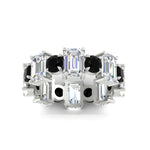 Load image into Gallery viewer, 5 Carat Emerald Cut And Round Diamond Eternity Band
