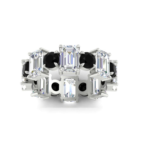 5 Carat Emerald Cut And Round Diamond Eternity Band