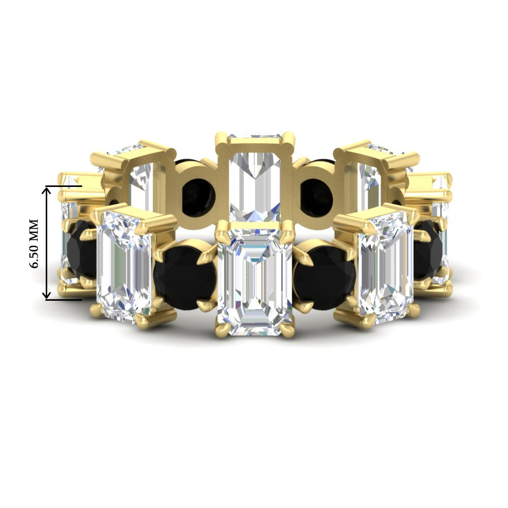 5 Carat Emerald Cut And Round Diamond Eternity Band