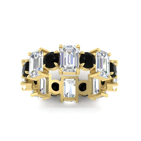 5 Carat Emerald Cut And Round Diamond Eternity Band