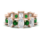 Load image into Gallery viewer, 5 Carat Emerald Cut And Round Diamond Eternity Band
