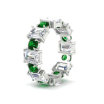 Load image into Gallery viewer, 5 Carat Emerald Cut And Round Diamond Eternity Band
