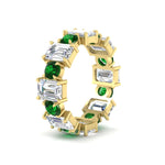 Load image into Gallery viewer, 5 Carat Emerald Cut And Round Diamond Eternity Band

