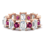 Load image into Gallery viewer, 5 Carat Emerald Cut And Round Diamond Eternity Band

