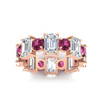 Load image into Gallery viewer, 5 Carat Emerald Cut And Round Diamond Eternity Band
