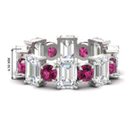 Load image into Gallery viewer, 5 Carat Emerald Cut And Round Diamond Eternity Band
