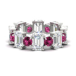 Load image into Gallery viewer, 5 Carat Emerald Cut And Round Diamond Eternity Band

