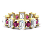 Load image into Gallery viewer, 5 Carat Emerald Cut And Round Diamond Eternity Band
