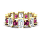 Load image into Gallery viewer, 5 Carat Emerald Cut And Round Diamond Eternity Band
