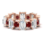Load image into Gallery viewer, 5 Carat Emerald Cut And Round Diamond Eternity Band
