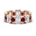 Load image into Gallery viewer, 5 Carat Emerald Cut And Round Diamond Eternity Band
