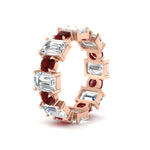 Load image into Gallery viewer, 5 Carat Emerald Cut And Round Diamond Eternity Band
