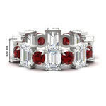 Load image into Gallery viewer, 5 Carat Emerald Cut And Round Diamond Eternity Band
