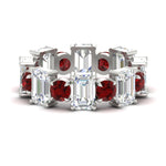 Load image into Gallery viewer, 5 Carat Emerald Cut And Round Diamond Eternity Band

