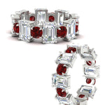 Load image into Gallery viewer, 5 Carat Emerald Cut And Round Diamond Eternity Band
