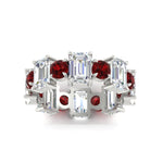 Load image into Gallery viewer, 5 Carat Emerald Cut And Round Diamond Eternity Band
