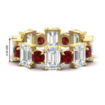 Load image into Gallery viewer, 5 Carat Emerald Cut And Round Diamond Eternity Band
