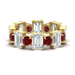 Load image into Gallery viewer, 5 Carat Emerald Cut And Round Diamond Eternity Band
