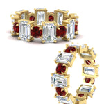 Load image into Gallery viewer, 5 Carat Emerald Cut And Round Diamond Eternity Band
