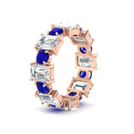 Load image into Gallery viewer, 5 Carat Emerald Cut And Round Diamond Eternity Band
