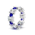 Load image into Gallery viewer, 5 Carat Emerald Cut And Round Diamond Eternity Band
