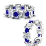 Load image into Gallery viewer, 5 Carat Emerald Cut And Round Diamond Eternity Band

