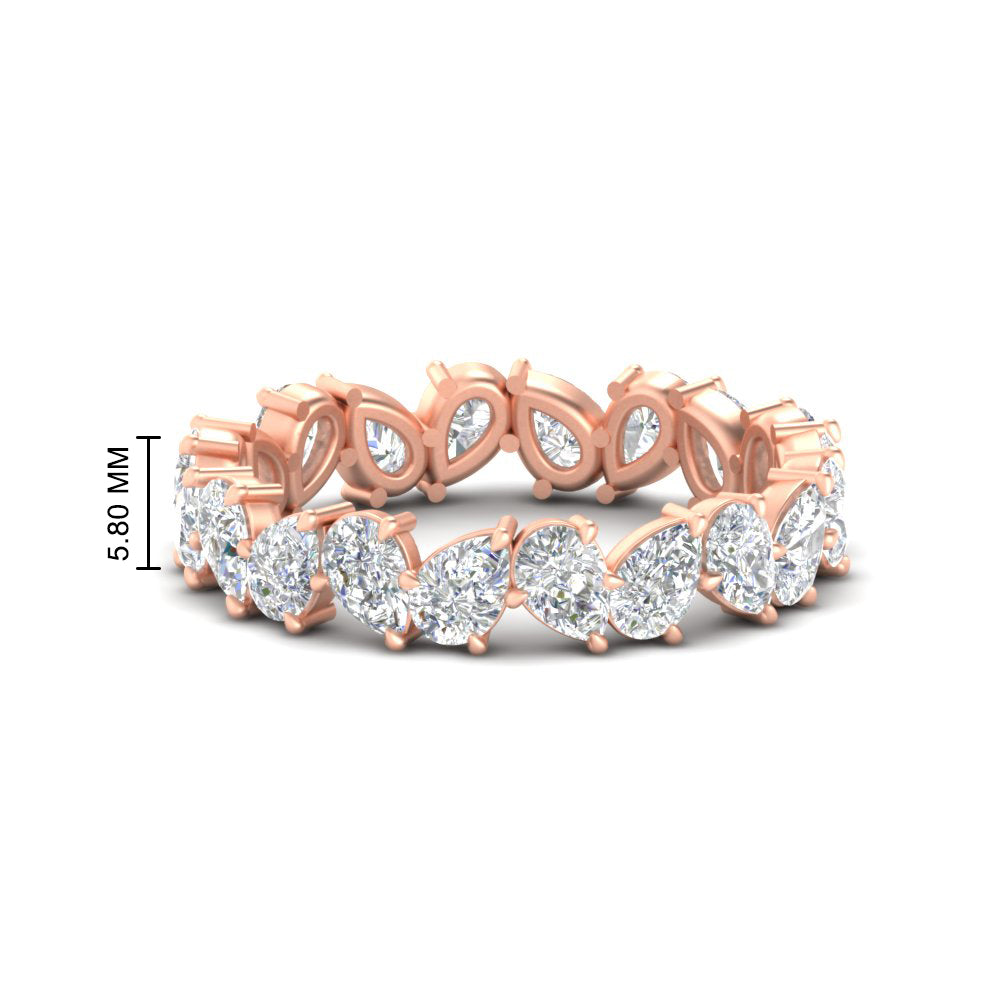 5 Carat Eternity Tear Drop Wedding Band