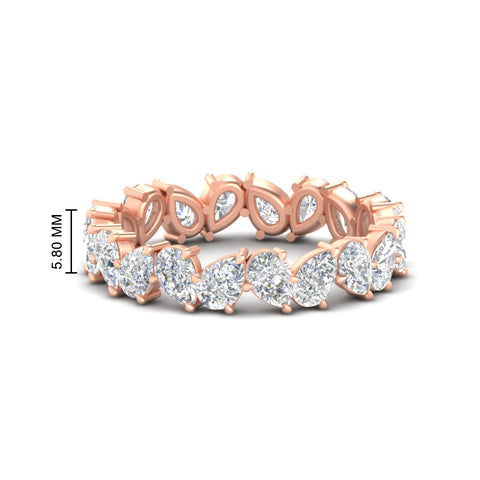 5 Carat Eternity Tear Drop Wedding Band