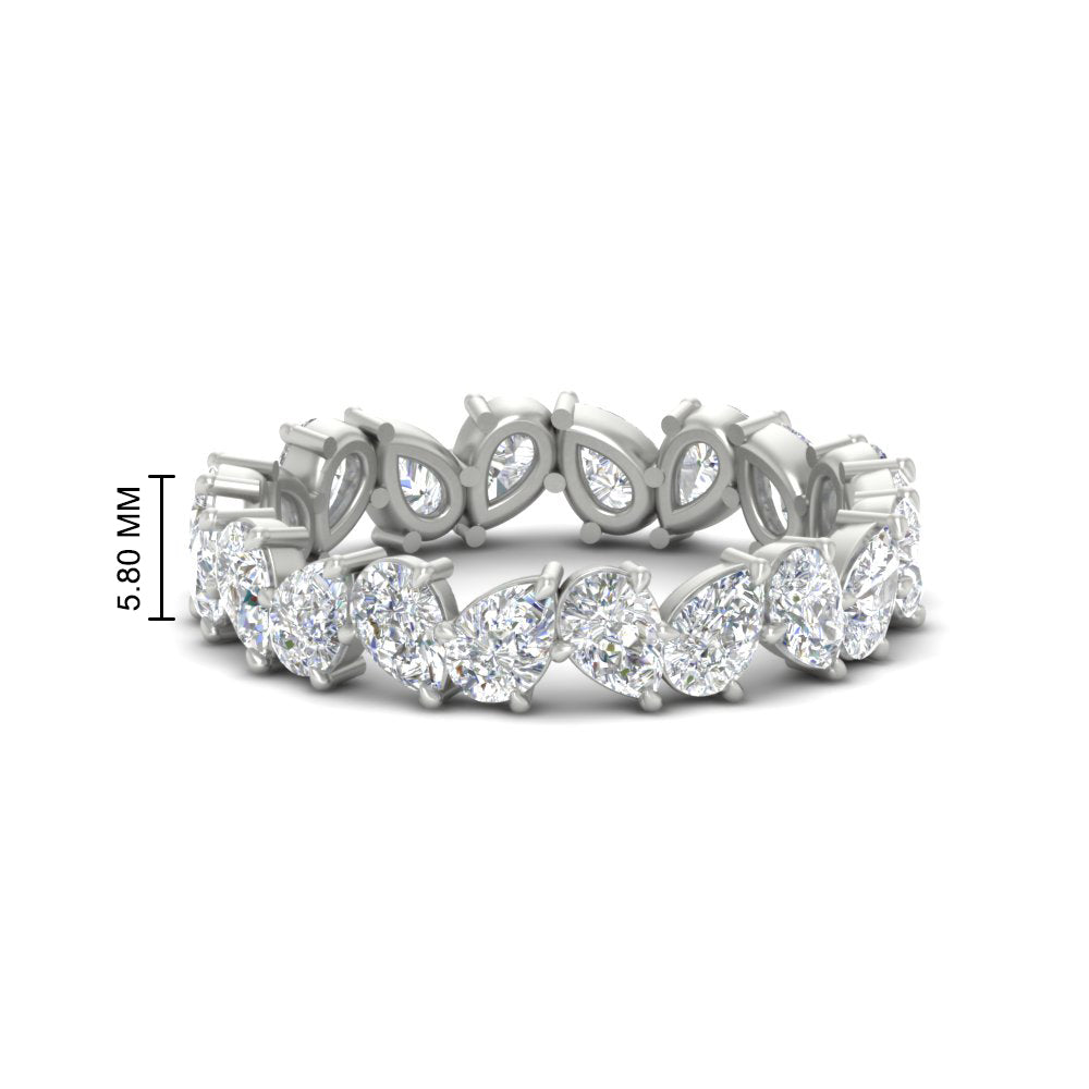 5 Carat Eternity Tear Drop Wedding Band