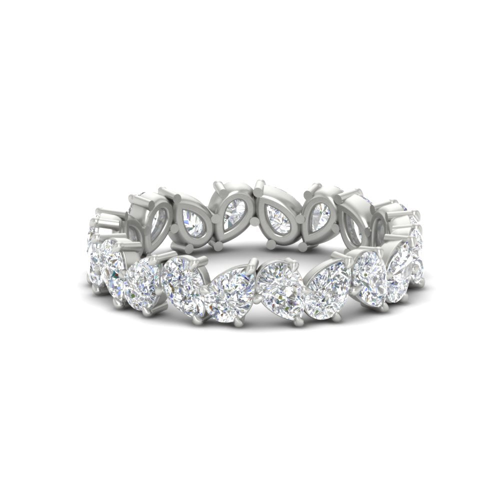 5 Carat Eternity Tear Drop Wedding Band