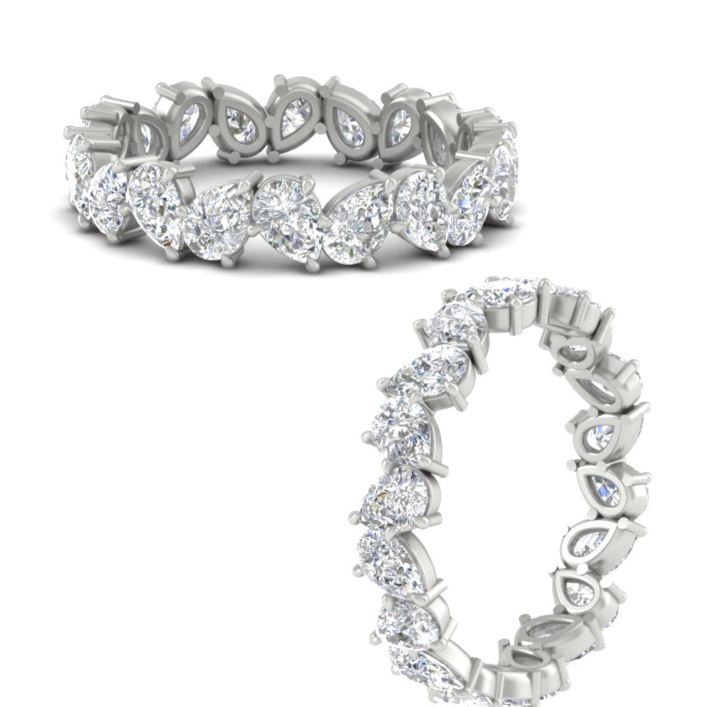 5 Carat Eternity Tear Drop Wedding Band