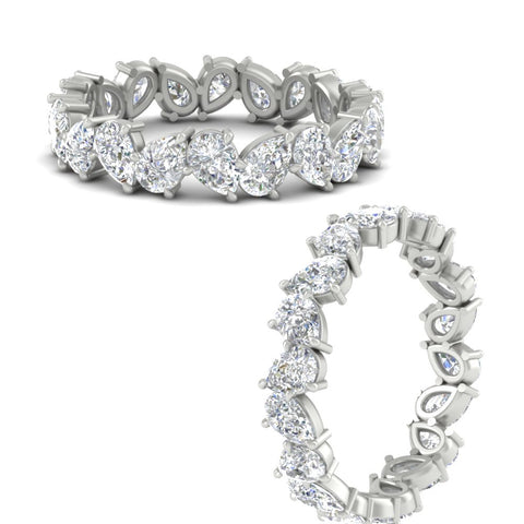 5 Carat Eternity Tear Drop Wedding Band