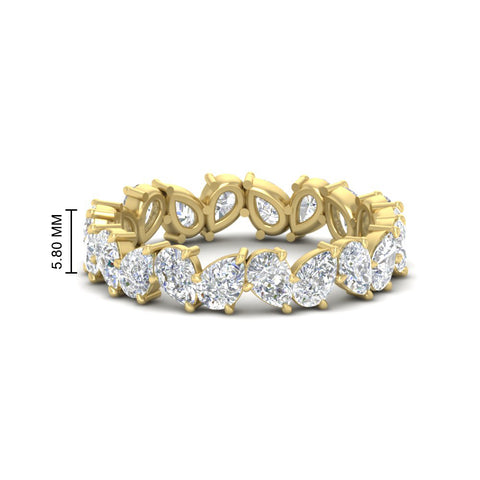 5 Carat Eternity Tear Drop Wedding Band