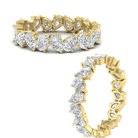 5 Carat Eternity Tear Drop Wedding Band