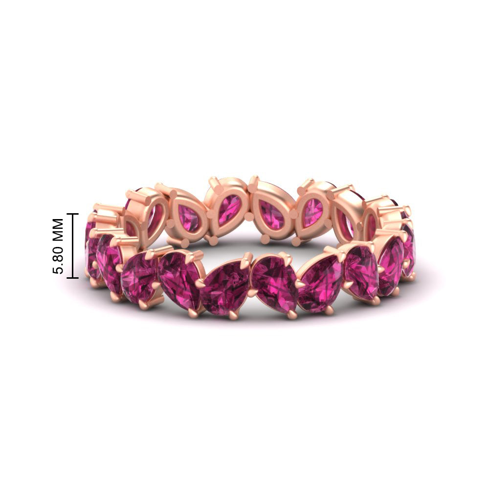 5 Carat Eternity Tear Drop Wedding Band