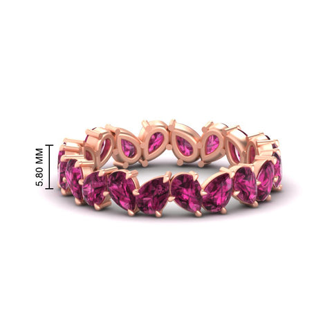 5 Carat Eternity Tear Drop Wedding Band