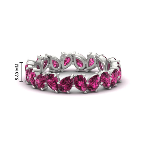 5 Carat Eternity Tear Drop Wedding Band