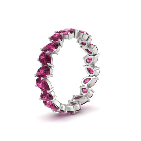 5 Carat Eternity Tear Drop Wedding Band