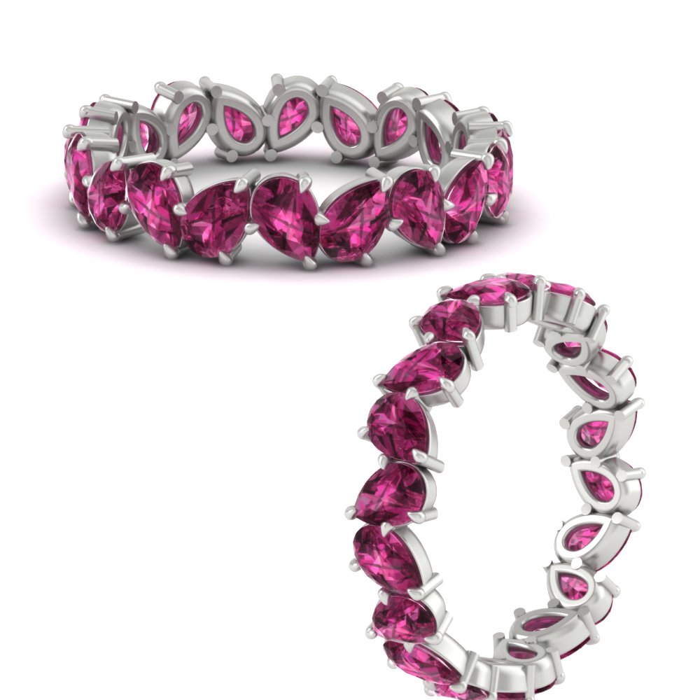 5 Carat Eternity Tear Drop Wedding Band