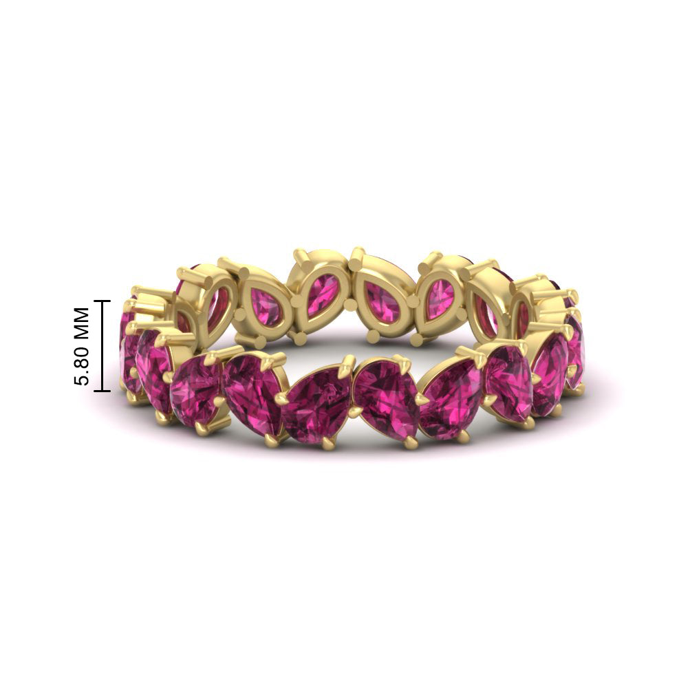 5 Carat Eternity Tear Drop Wedding Band