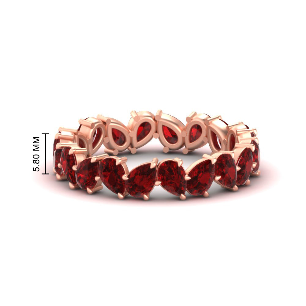 5 Carat Eternity Tear Drop Wedding Band