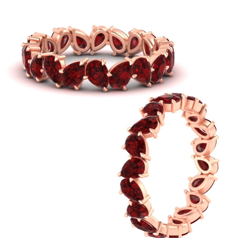 5 Carat Eternity Tear Drop Wedding Band